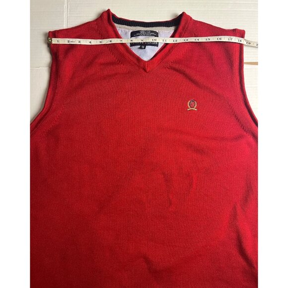 Tommy Hilfiger Red Sleeveless V-Neck Sweater Vest XXL 100% Cotton preppy classic - Picture 8 of 9